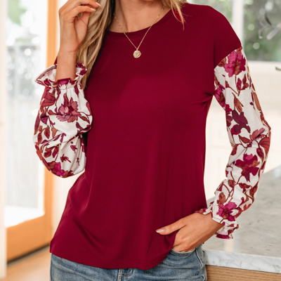 HIDDEN GEMS | Floral Patchwork Long Sleeve Top