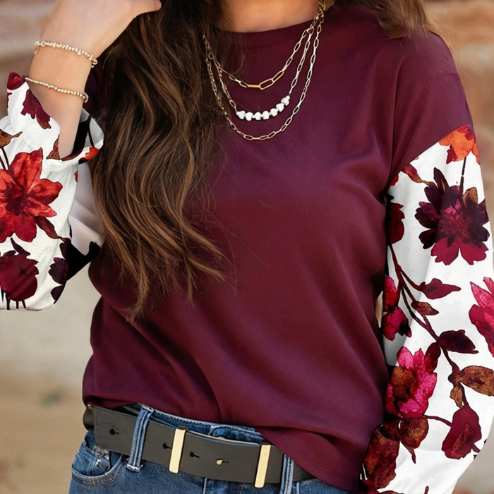 HIDDEN GEMS | Floral Patchwork Long Sleeve Top