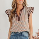  Day Date Stripe Ruffle Top