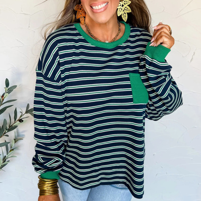 Casually Cool Striped Long Sleeve Top