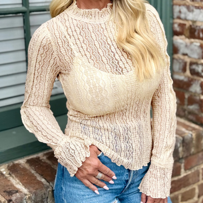 Dreamy Lace Mock Neck Top