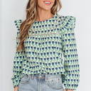  Prarie Hues Abstract Floral Blouse
