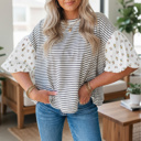 Darla Stripe Puff Sleeve Top
