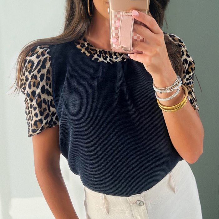 Spot On Contrast Leopard Top