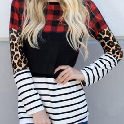 HIDDEN GEMS | Colorblock Plaid Long Sleeve Top
