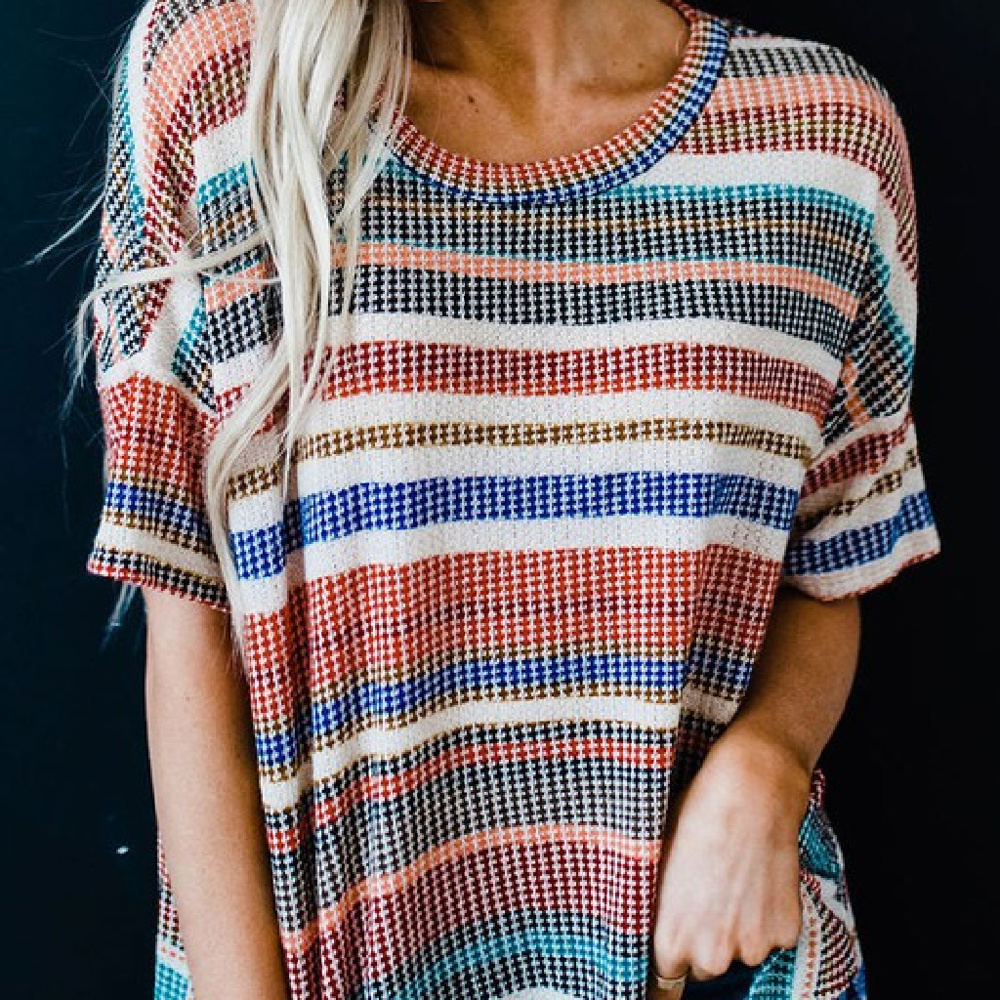 SALE! Multicolor Striped Loose Top (Size S)