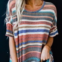  SALE! Multicolor Striped Loose Top (Size S)