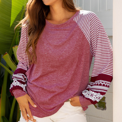 HIDDEN GEMS | Stripe Patchwork Long Sleeve Top