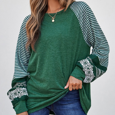 HIDDEN GEMS | Stripe Patchwork Long Sleeve Top