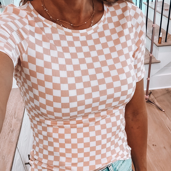 HIDDEN GEMS | Classic Checker Ribbed T-Shirt