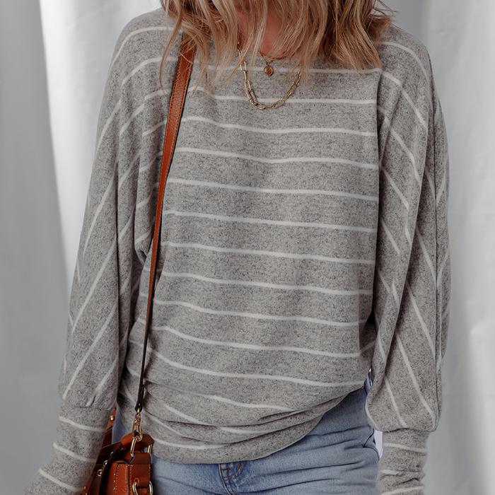 HIDDEN GEMS | Stripe Dolman Sleeve Drop Shoulder Top