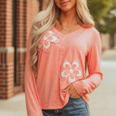  HIDDEN GEMS | Floral Patchwork Long Sleeve Top