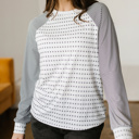  Stripe Patchwork Raglan Long Sleeve Tee