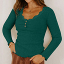  HIDDEN GEMS | Lovely Lace Trim Long Sleeve Top
