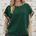  Wild Spirit Leopard Trim Everyday T-Shirt