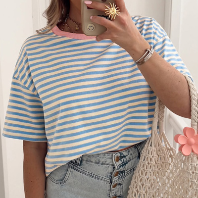 Into the Blues Striped Tee