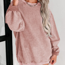   HIDDEN GEMS | Washed Ribbed Pullover Sweatshirt