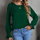  HIDDEN GEMS | Solid Ruffle Bubble Long Sleeve Top