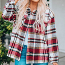  HIDDEN GEMS | Plaid Chest Pocket Buttoned Shacket