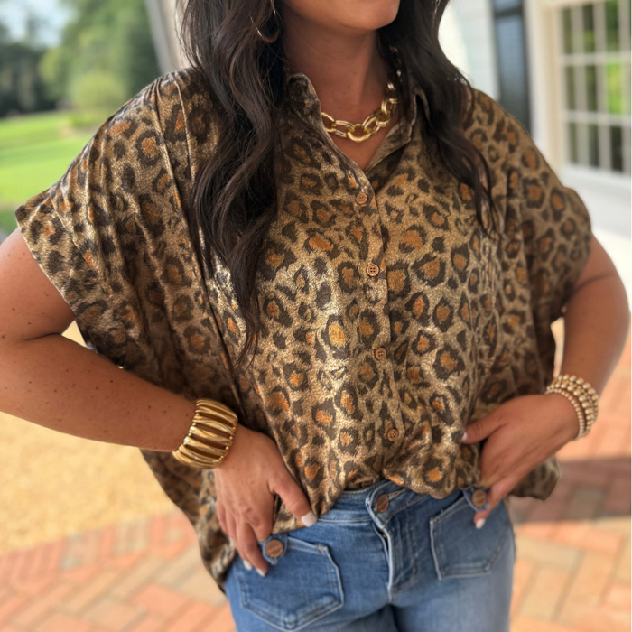 Wild Whisper Metallic Leopard Shirt