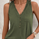  The Essential Buttoned V-Neck Tank