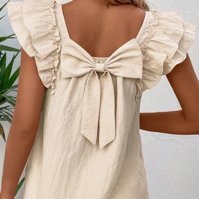 HIDDEN GEMS | Dreamy Bow Back Ruffle Blouse