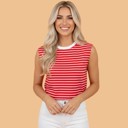  Sunkissed Days Stripe Ribbed Knit Tank Top