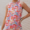  SALE! Floral Frilled Neck Tank Top