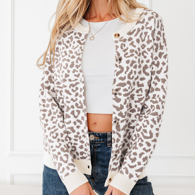HIDDEN GEMS | Leopard Buttoned Chunky Cardigan Sweater