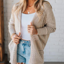  HIDDEN GEMS | Hollowed Knit Open Front Cardigan