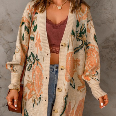 Sale! Floral Buttoned Cardigan 