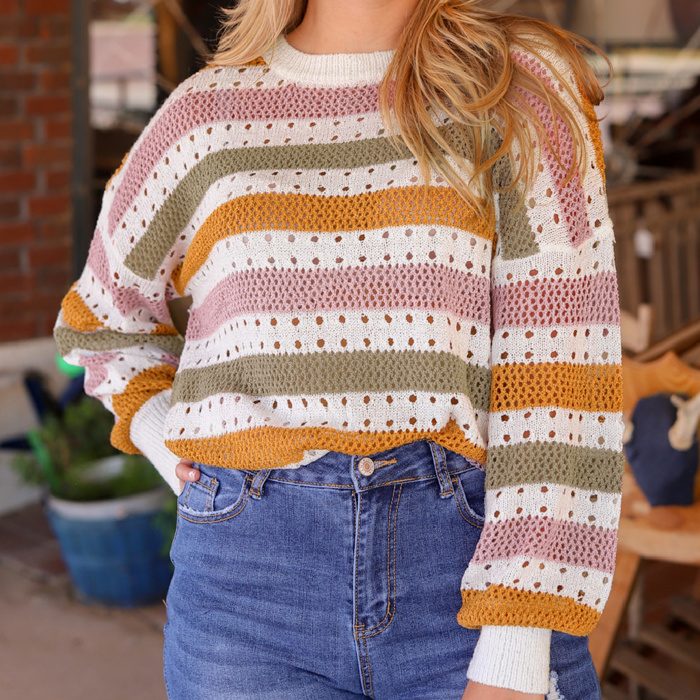 HIDDEN GEMS Multicolor Striped Sweater