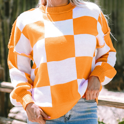 HIDDEN GEMS | Checker Bishop Sleeve Sweater