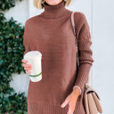  HIDDEN GEMS Ribbed Turtleneck Tunic Sweater