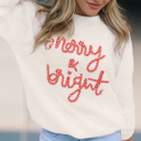  HIDDEN GEMS | Christmas Stripe Merry & Bright Sweater