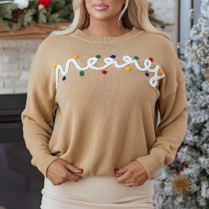 HIDDEN GEMS | Christmas Merry Dot Dolman Sleeve Sweater