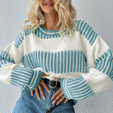  HIDDEN GEMS | Stripe Patchwork Drop Shoulder Sweater