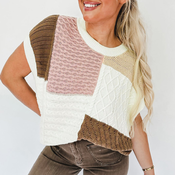 HIDDEN GEMS Colorblock Knit Top