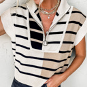  HIDDEN GEMS Effortlessly Ready Stripe Zip Top