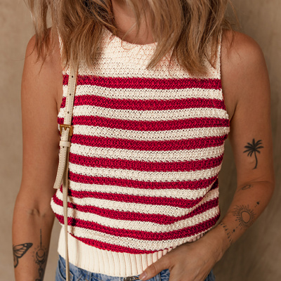 HIDDEN GEMS | Studious Charm Stripe Knit Tank