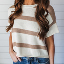  HIDDEN GEMS Everyday Essential Stripe Knit Top