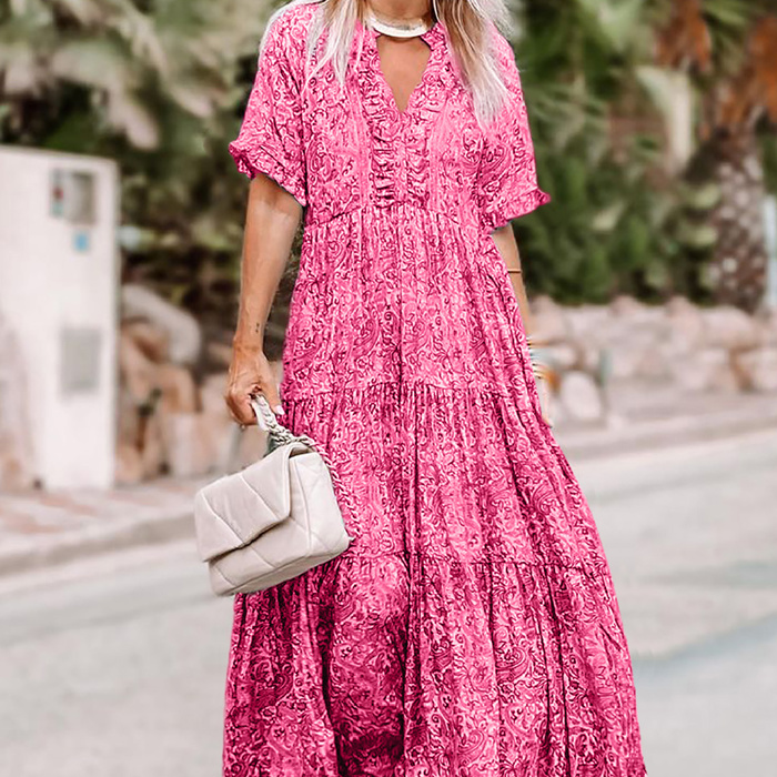 SALE! Paisley Ruffle Tiered Maxi Dress