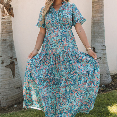 SALE! Paisley Ruffle Tiered Maxi Dress