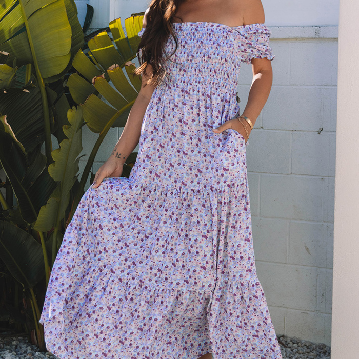 HIDDEN GEMS | Floral Bubble Sleeve Maxi Dress