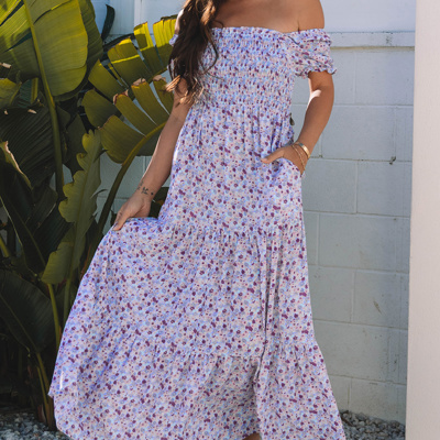 HIDDEN GEMS | Floral Bubble Sleeve Maxi Dress
