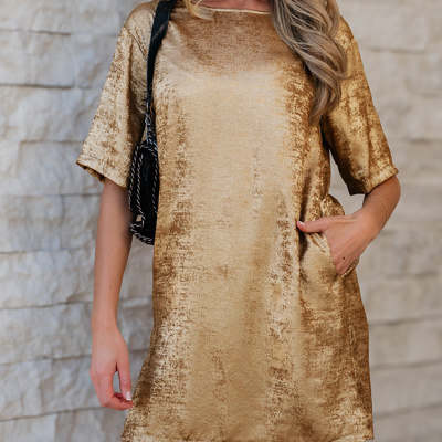 HIDDEN GEMS | Modern Day Glam Metallic Dress