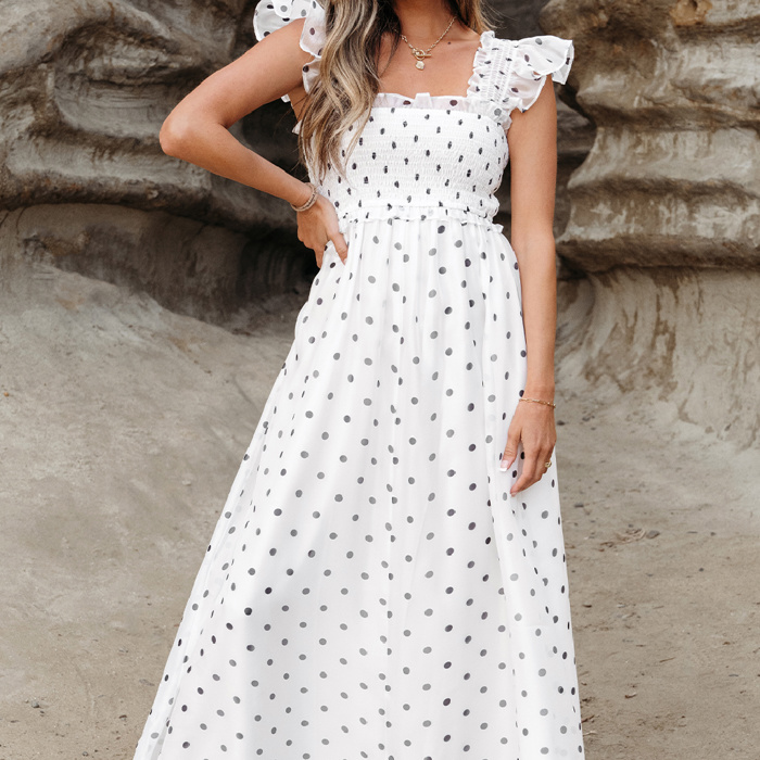 HIDDEN GEMS | Playful Polka Dot Maxi Dress