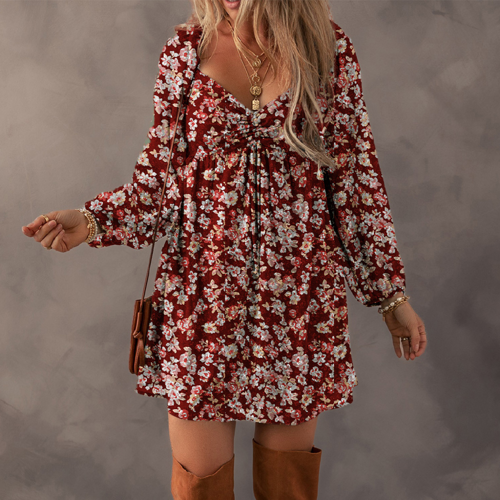 HIDDEN GEMS Floral Babydoll Dress