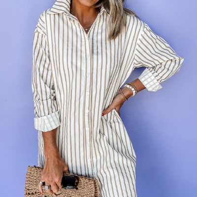 HIDDEN GEMS Essential Stripe Shirt Dress