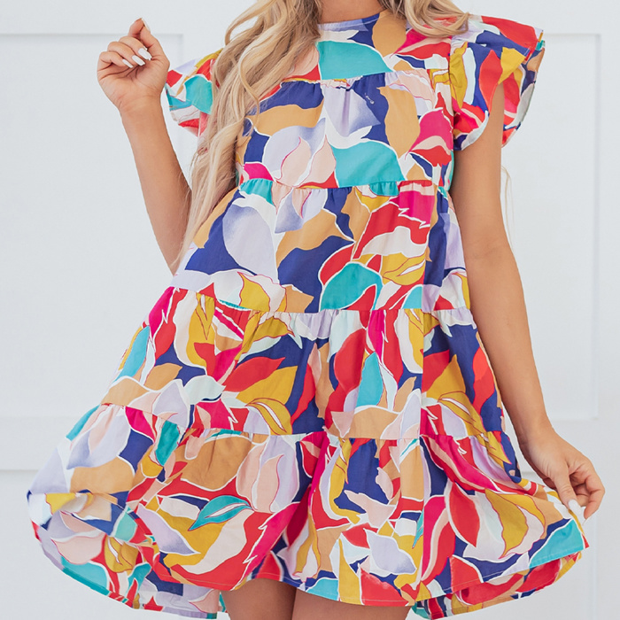 HIDDEN GEMS | Vibrant Spirit Flutter Sleeve Dress